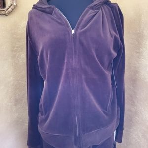 Brown velour track suit